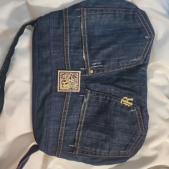 Denim Purse made from upcycled Rich & Skinny jeans - Picture 2 of 5